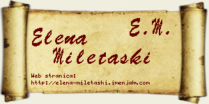 Elena Miletaški vizit kartica